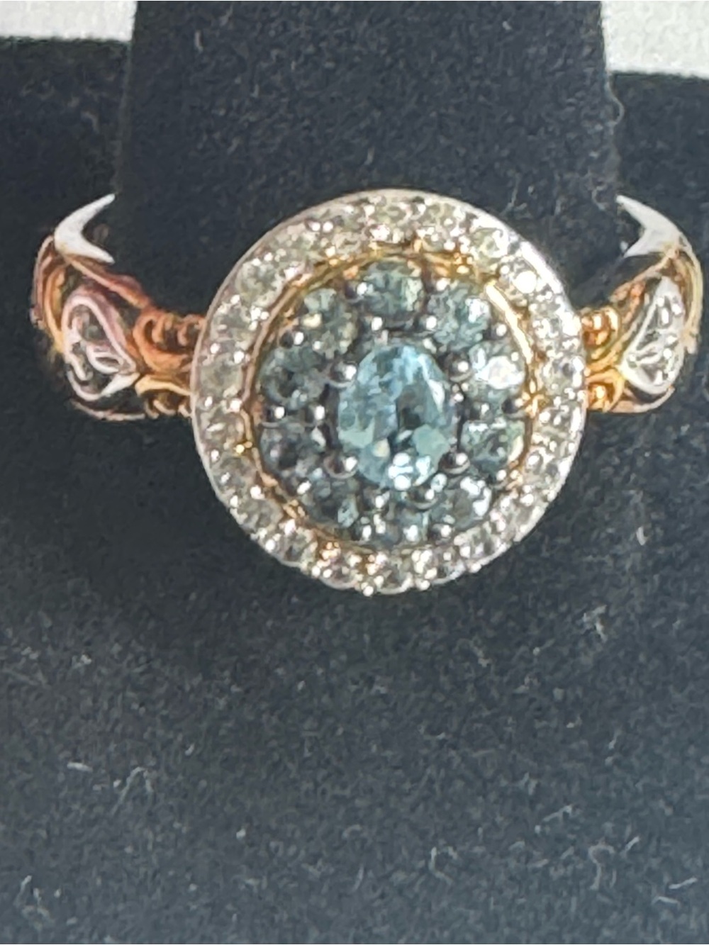 Vintage Tanzanian Aquamarine Sterling Silver Ring from Gems en Vogue collection